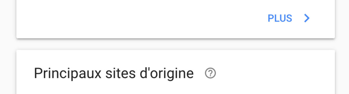 Bouton Plus en dessous du tableau des liens externes dans Google Search Console