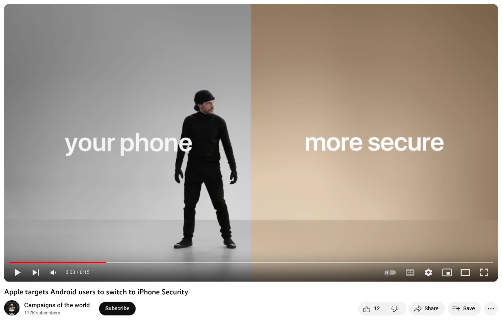 "Apple targets Android users to switch to iPhone Security" YouTube