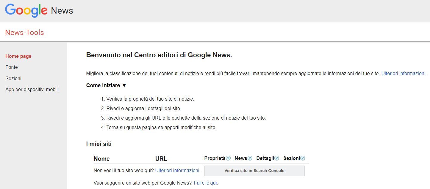 centro editori Google News