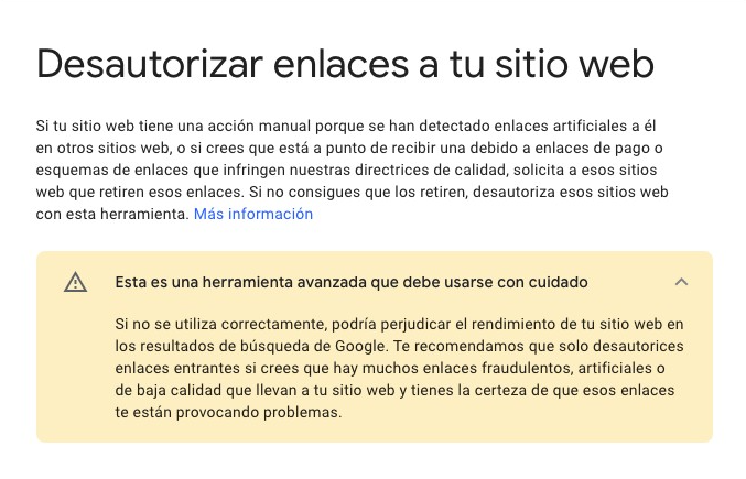 Desautorizar enlaces a tu web