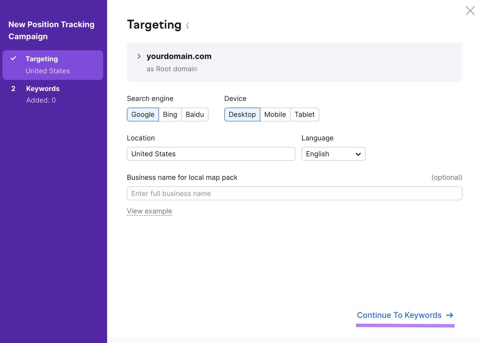 "Targeting" conception  of the Position Tracking instrumentality   settings