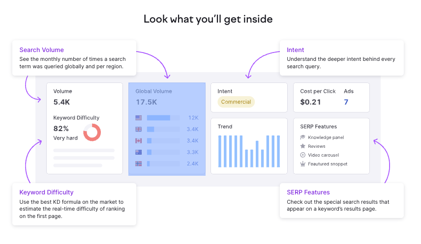 Keyword Overview Tool page