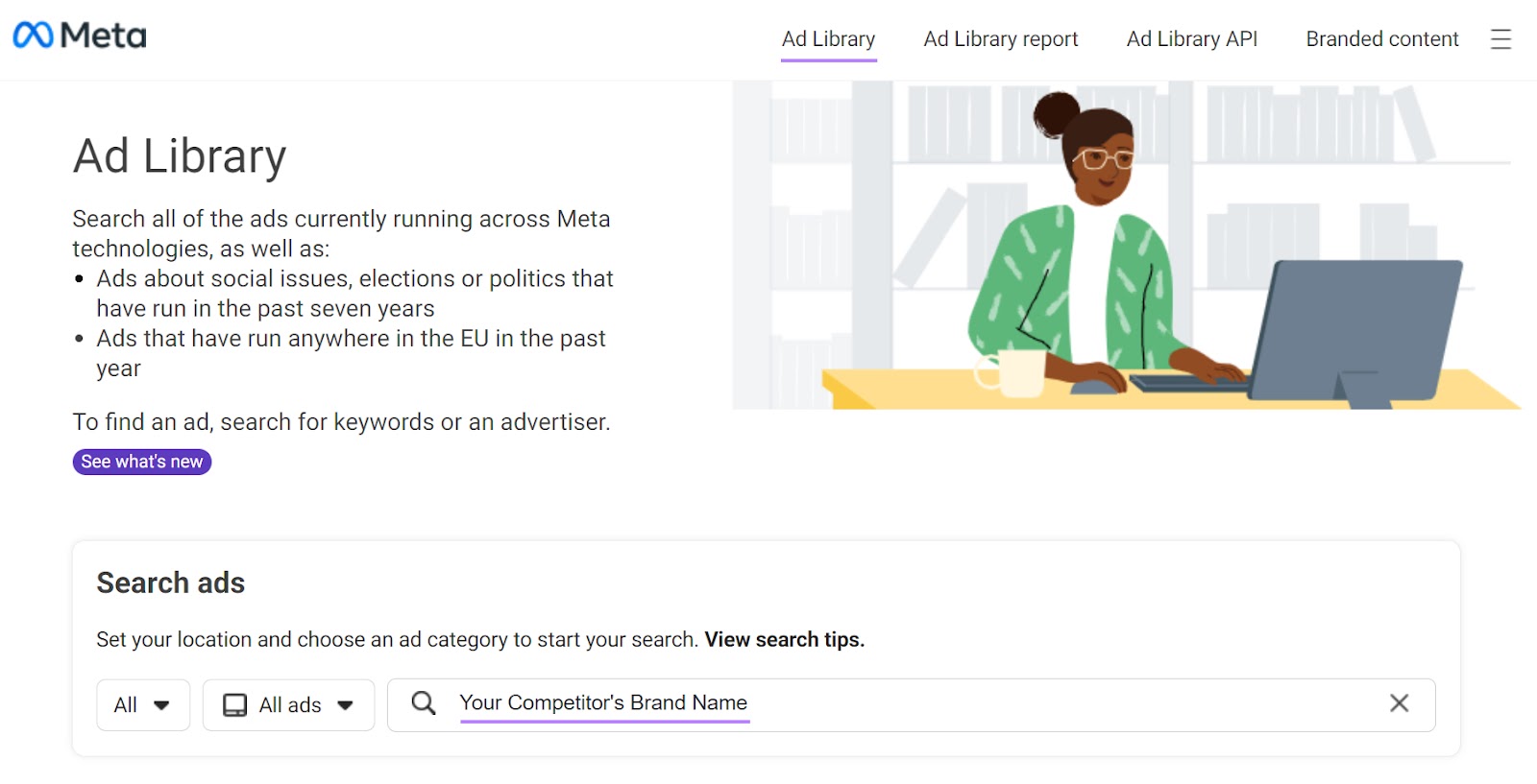 Meta’s Ad Library page