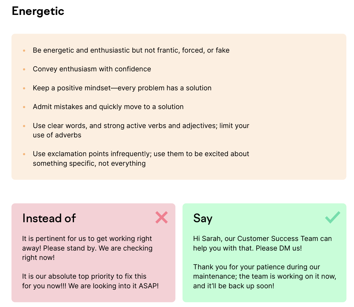 content style guide example - Semrush