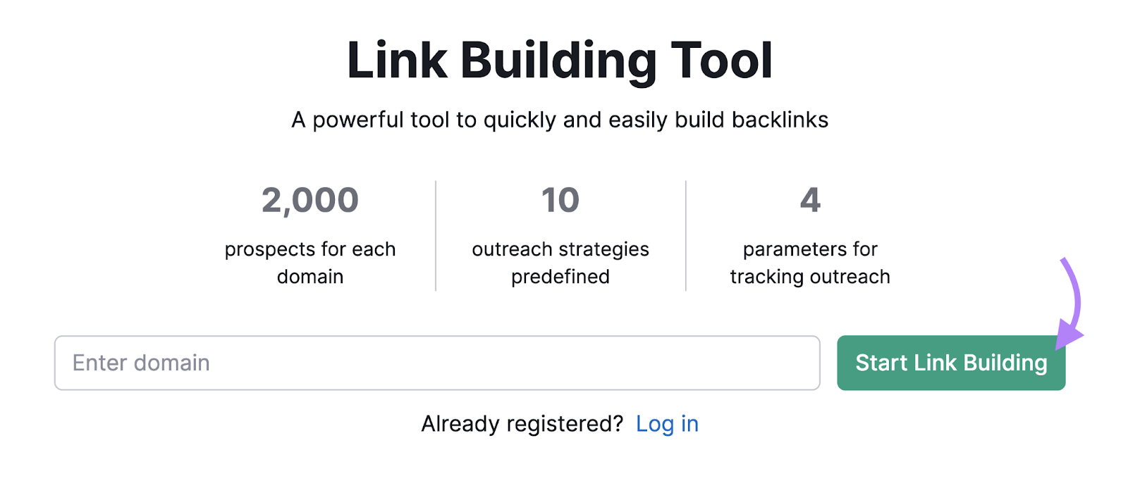 Link Building Tool search