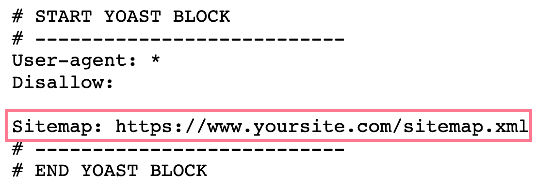 section linking to a sitemap successful  robots.txt