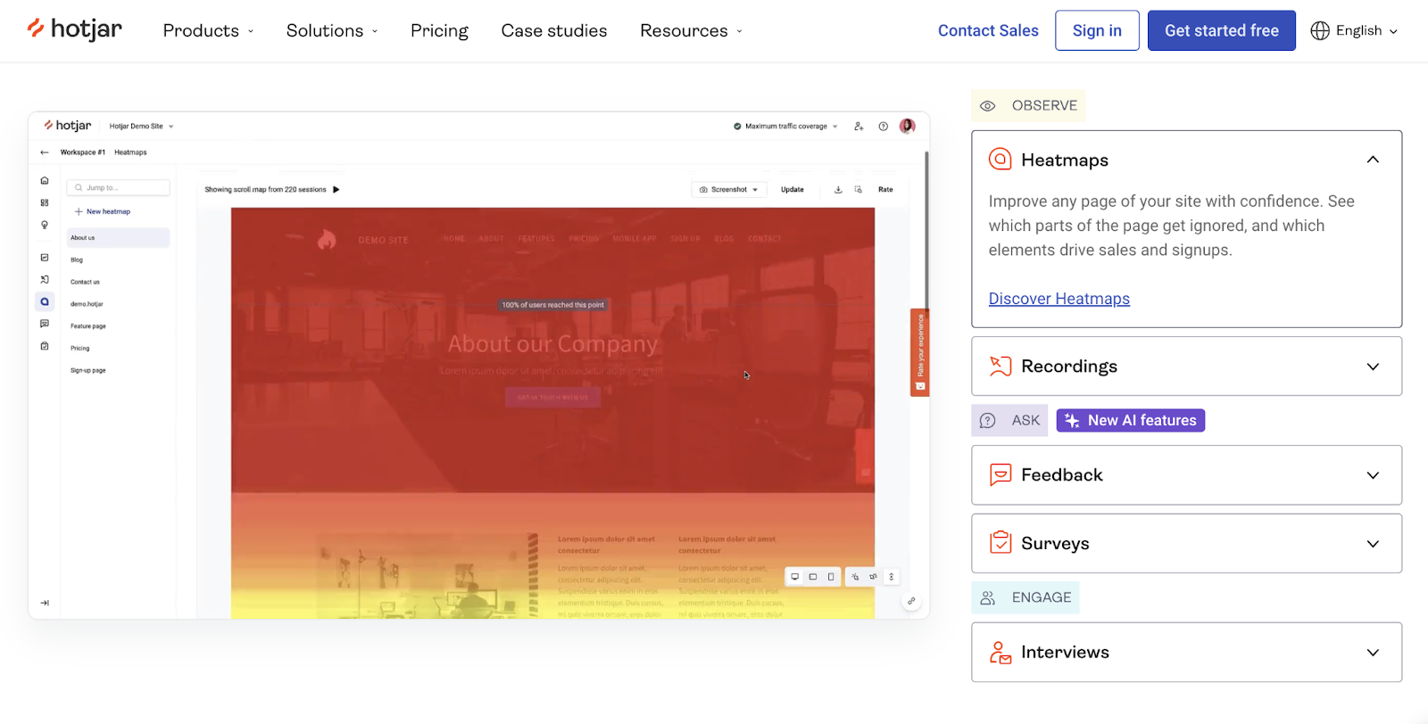 hotjar heatmap view