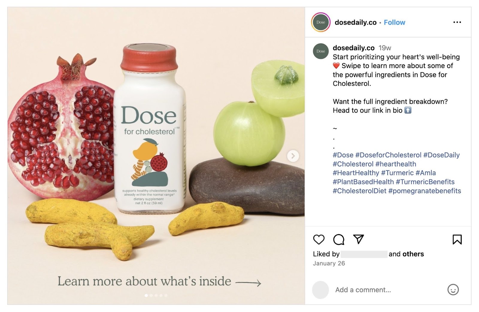 Instagram post by Dose Daily using engaging product images to capture attention.