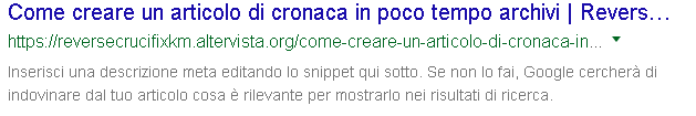 Esempio title tag troppo lungo nello snippet