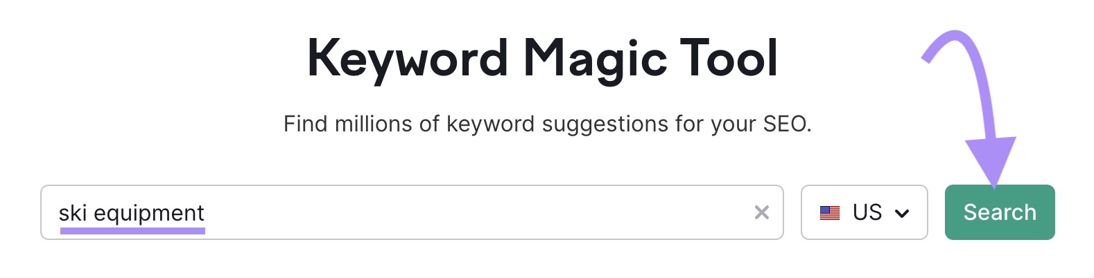Search bar in Keyword Magic Tool.