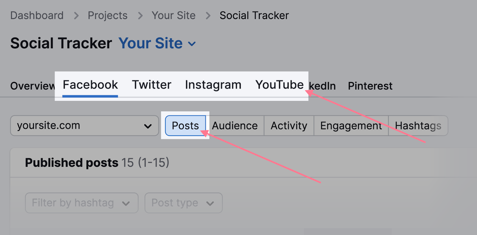 Navigate to individual posts in Social Tracker