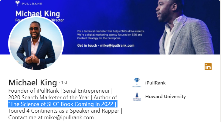 Michael King LinkedIn Page