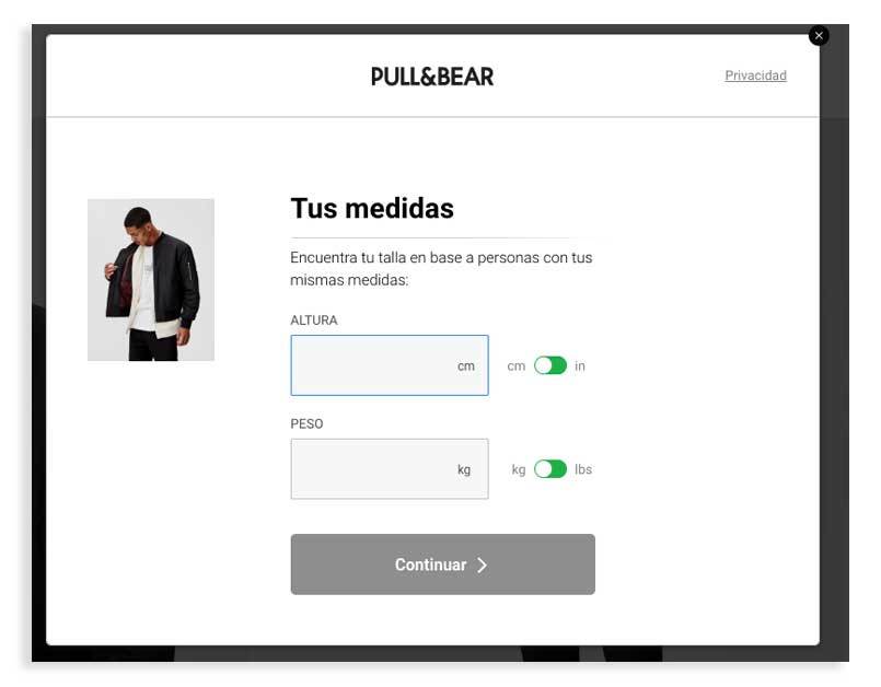 Descripción de producto - Ejemplo Pull & Bear