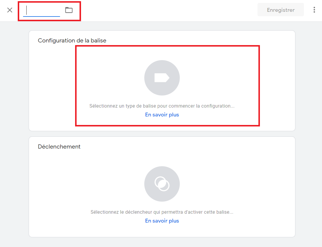 Google Tag Manager espace de travail configurer balise