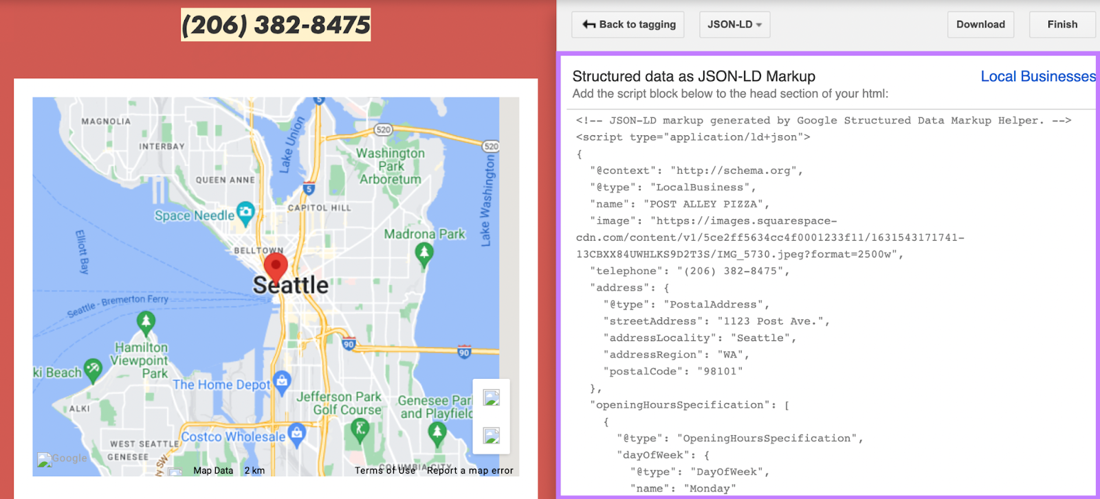 Structured data as JSON-LD markup