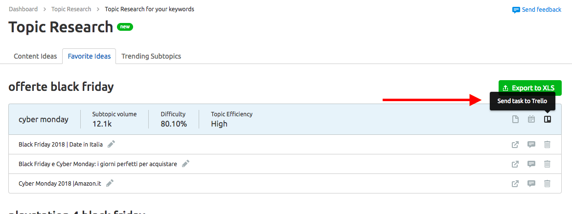 Topic research e l'integrazione con Trello