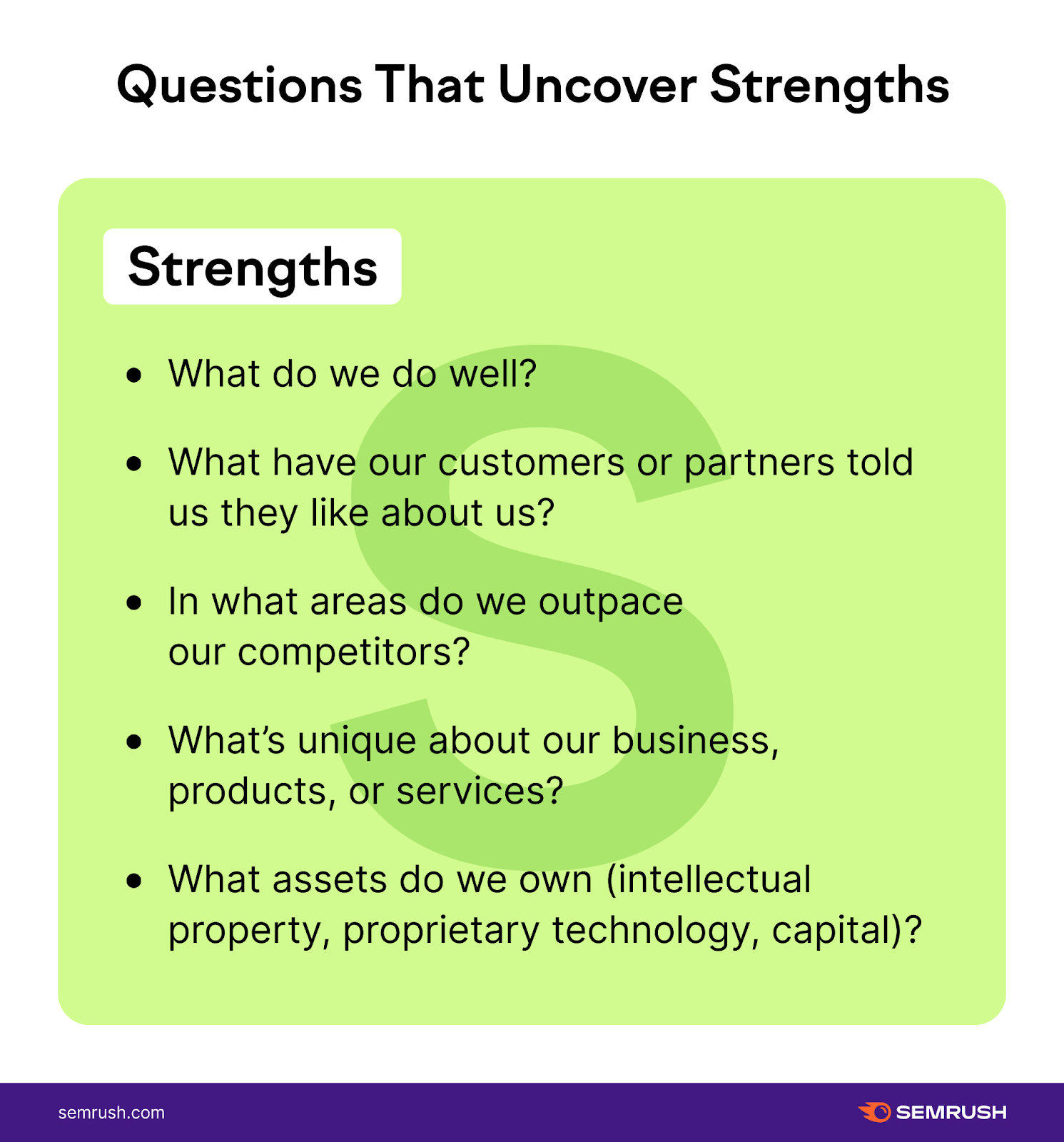 Five questions that uncover strengths