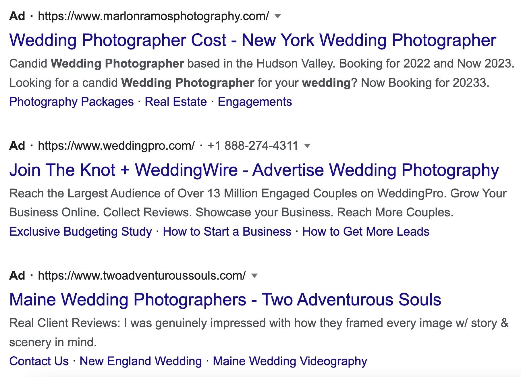 wedding photographer keywords