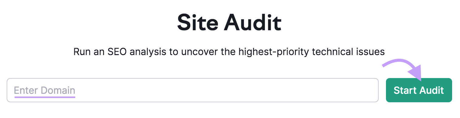 Site Audit tool search bar