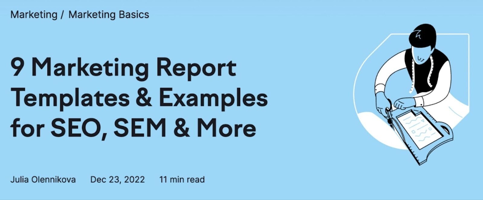 Titre « 9 modèles et exemples de rapports marketing pour le référencement, le SEM et plus »