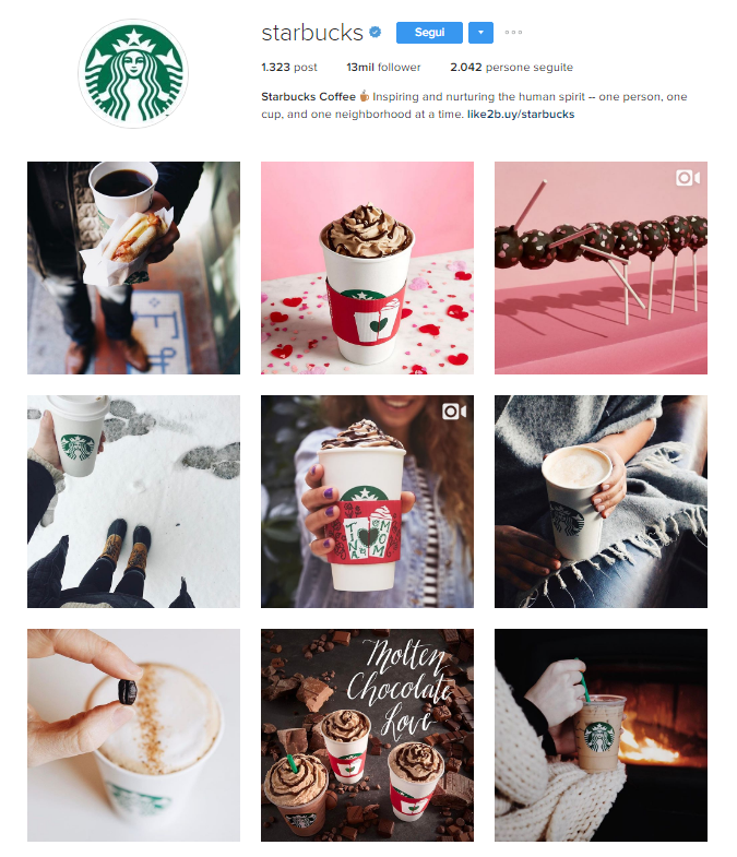 Profilo Instagram Starbucks: come si promuove un brand correttamente