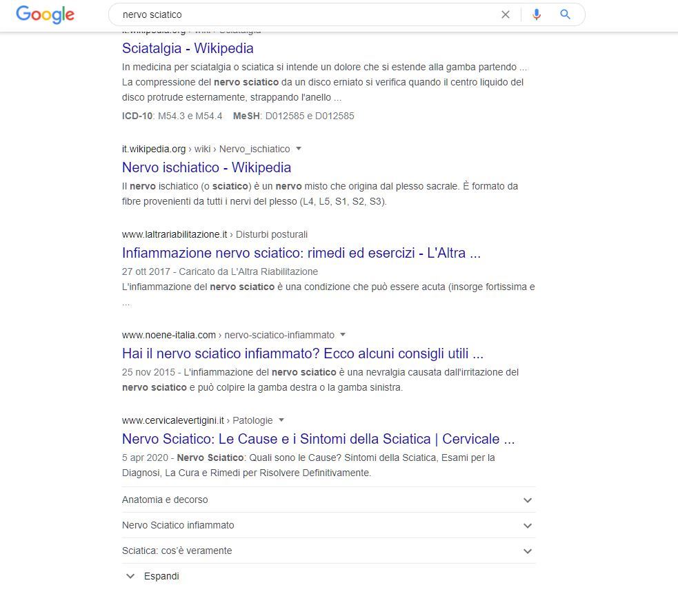 Risultati SERP con FAQs