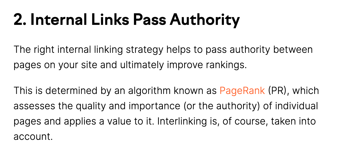 internal link authority