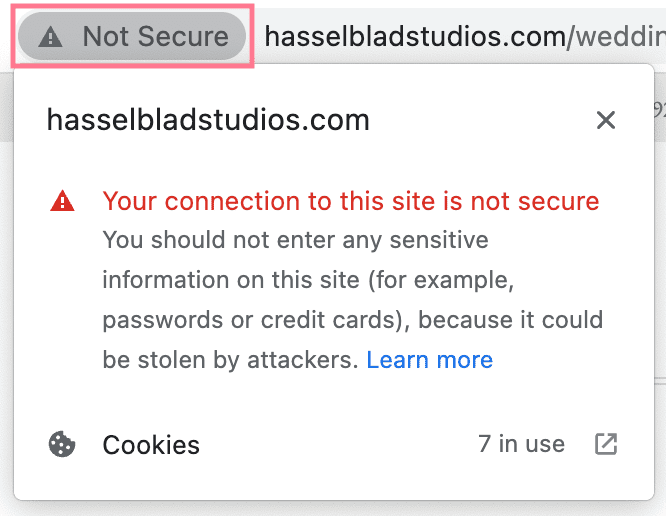 not secure warning