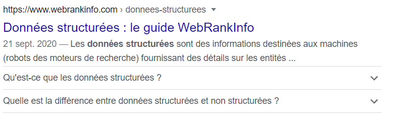 Fonctionnalité SERP FAQ