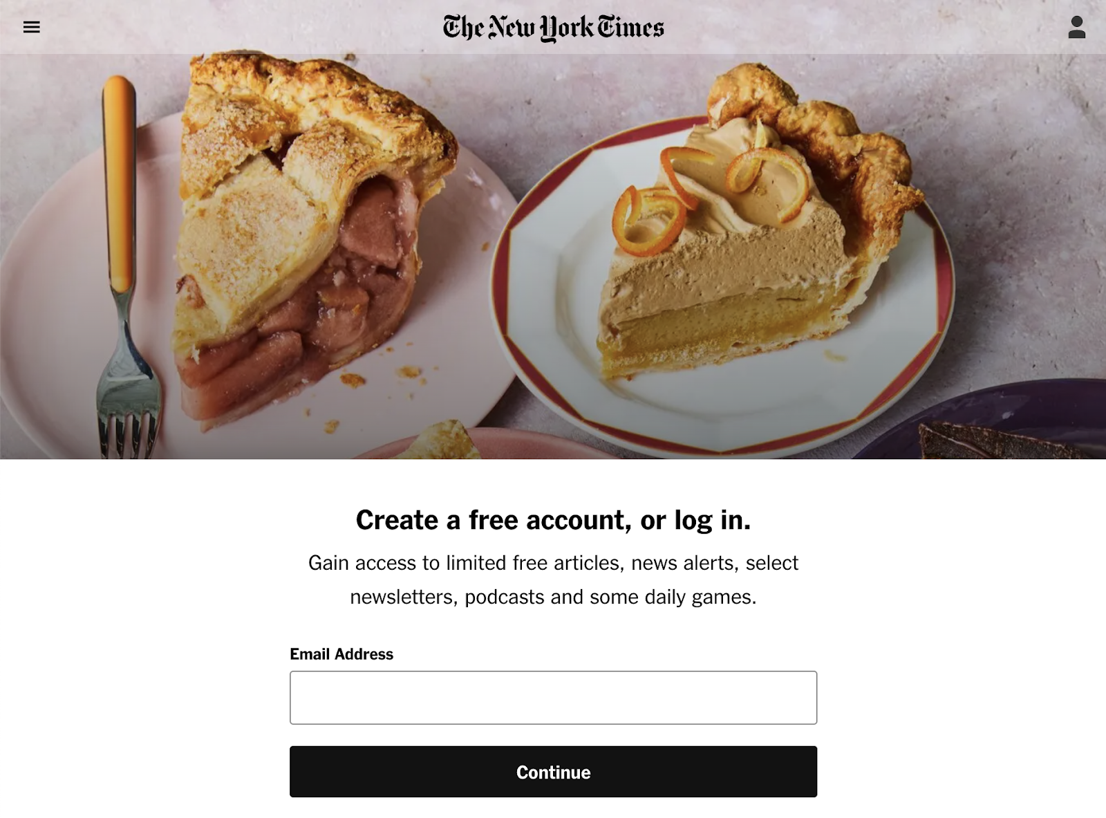 when reading an article, a pop up overlays the content that says "create a free account of log in" to continue reading