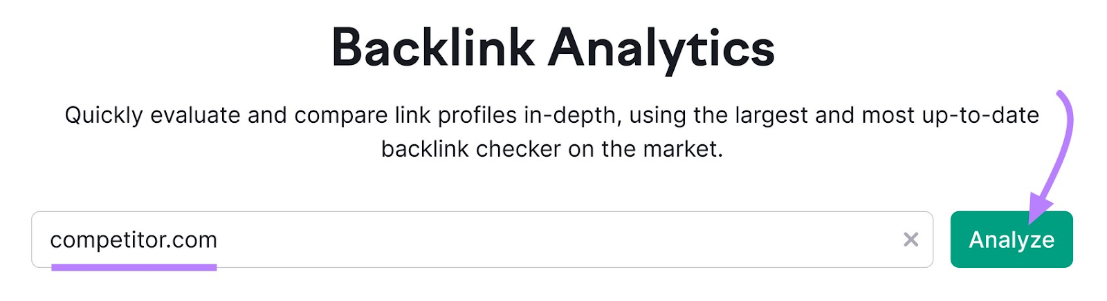 Semrush’s Backlink Analytics tool
