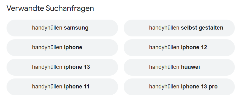 Verwandte Suchanfragen in der Google-Suche