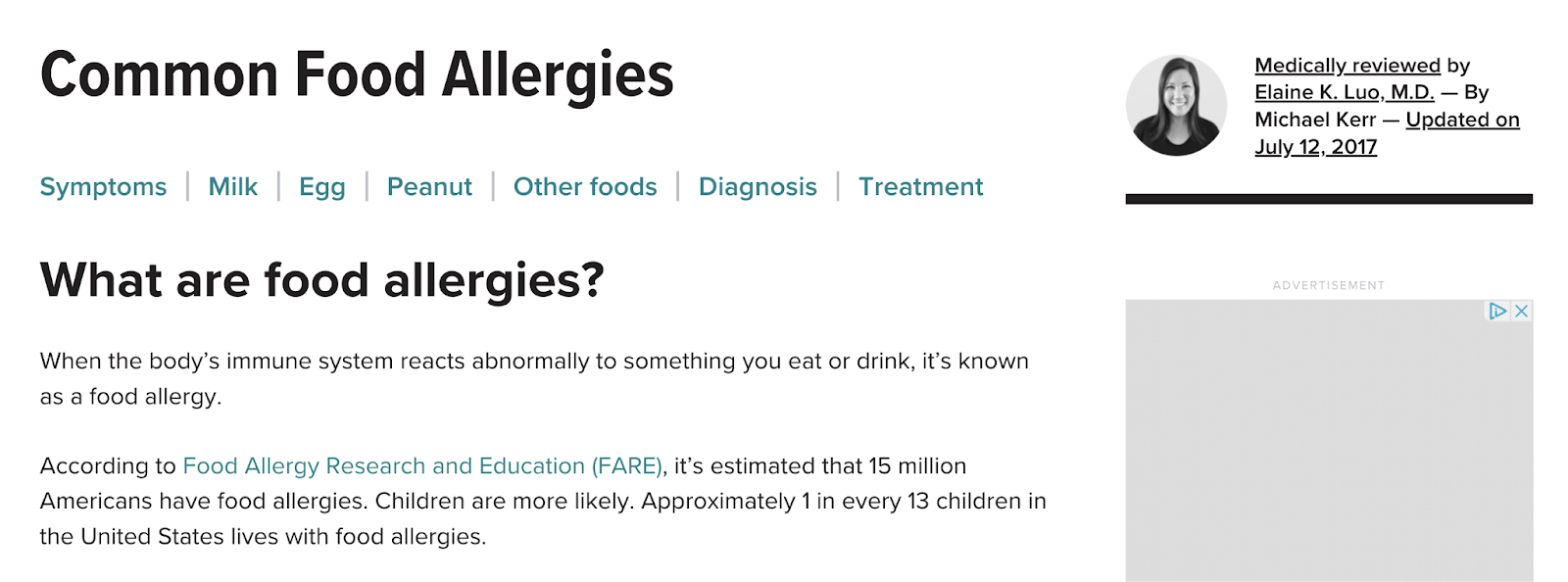  "Common Food Allergies"