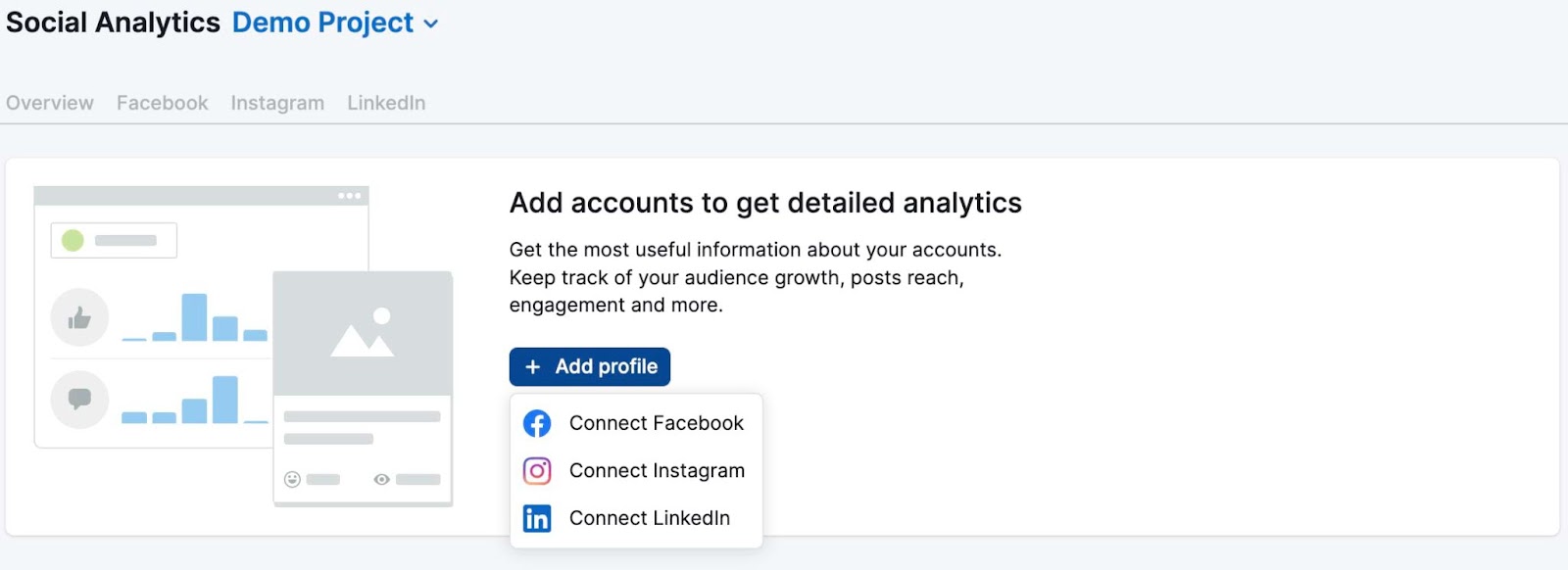 Connecting social media profiles to Social Analytics