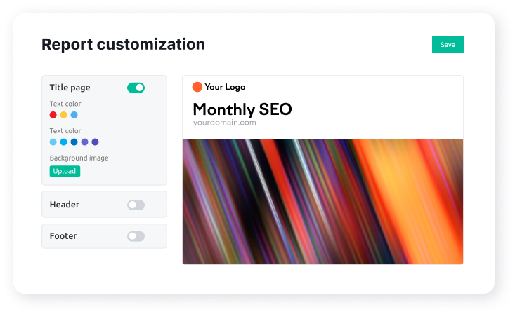 رابط گزارش دهی در بستر Semrush. 