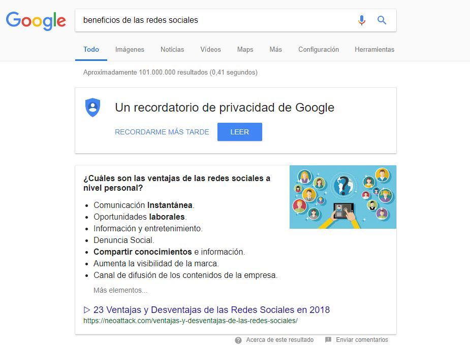 Búsquedas por voz - Featured snippets