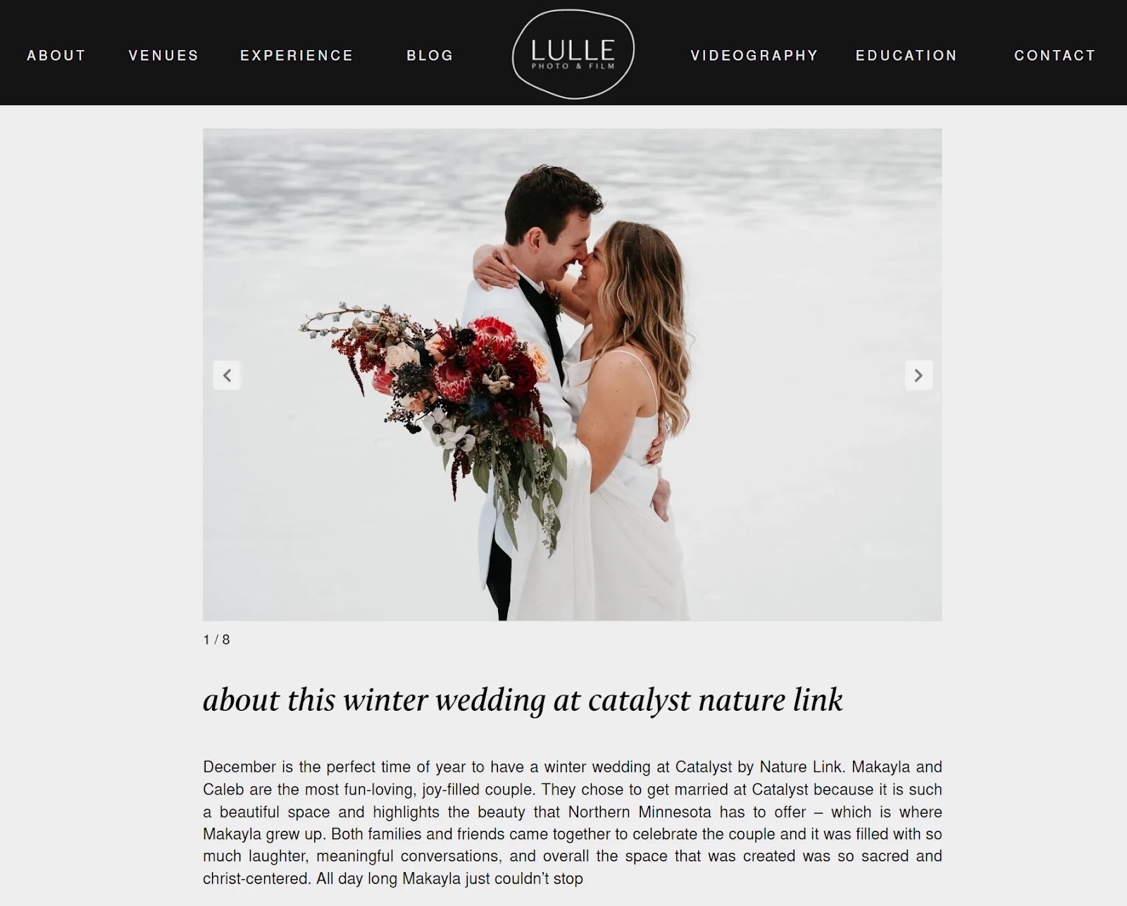 A conception  of Lulle Photo & Film's blog station  page