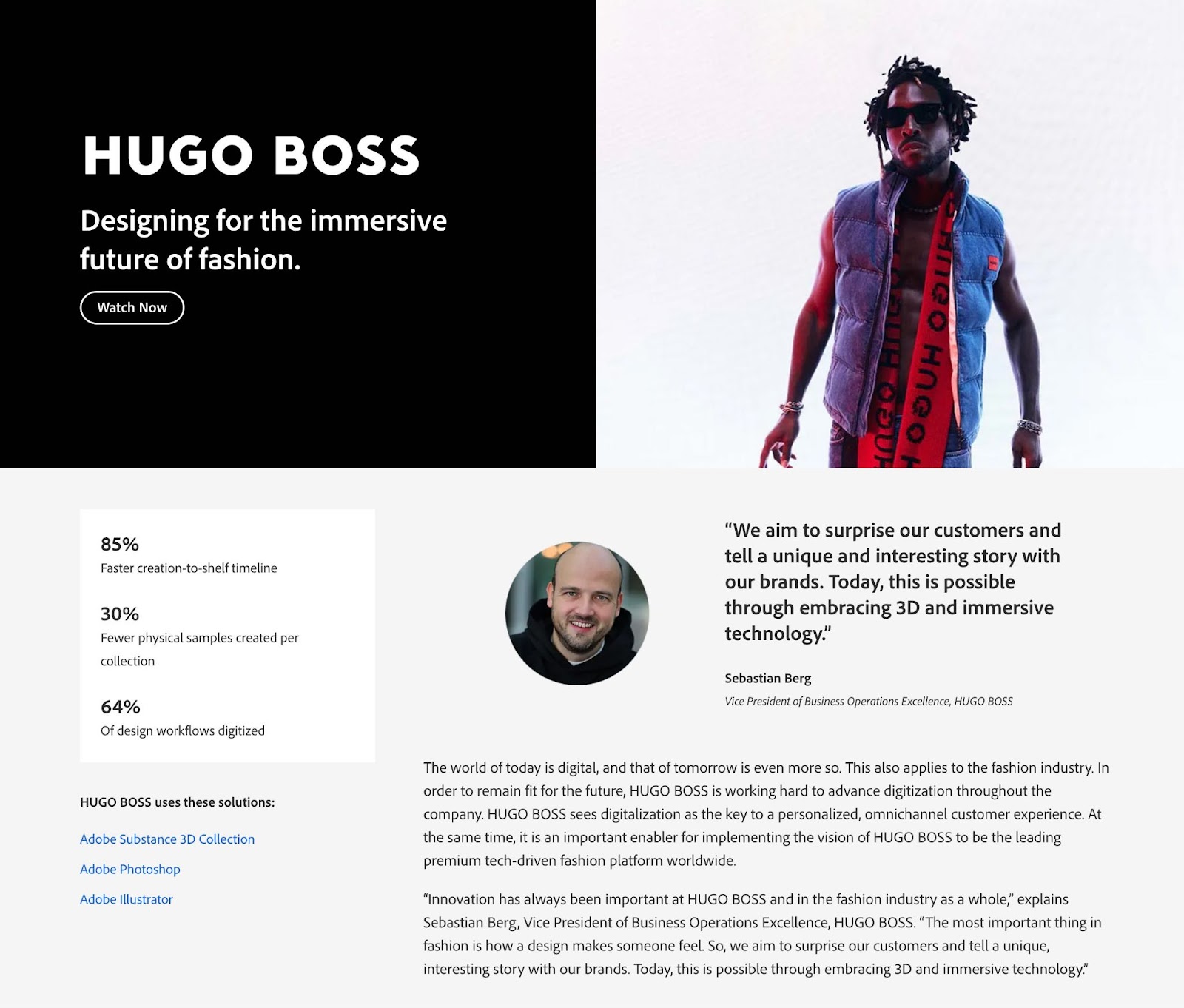 Adobe's case study with Hugo Boss