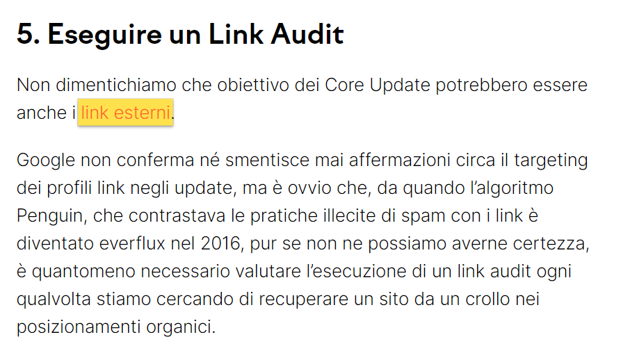 Esempio link interno corretto