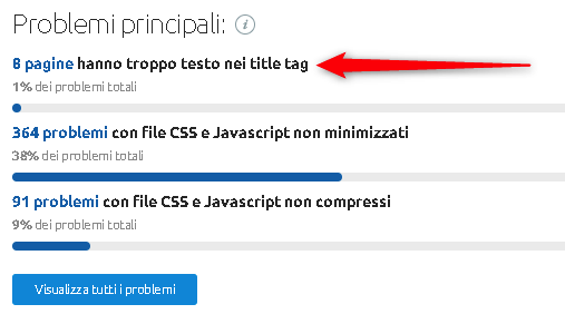 avviso: pagine con title tag troppo lunghi