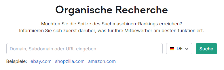 Suchabfrage Organische Recherche