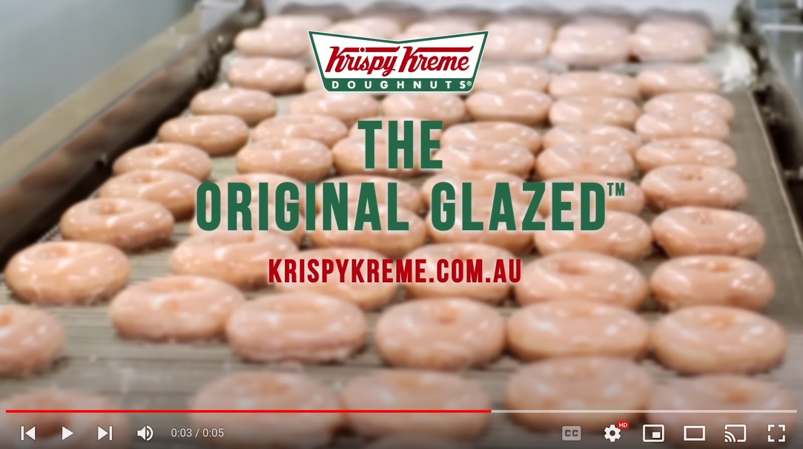 Krispy Kreme's bumper ad on YouTube