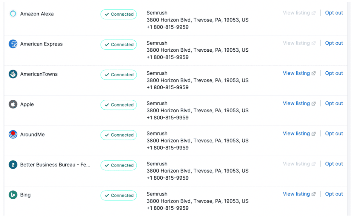 A business with an Amazon Alexa business listing