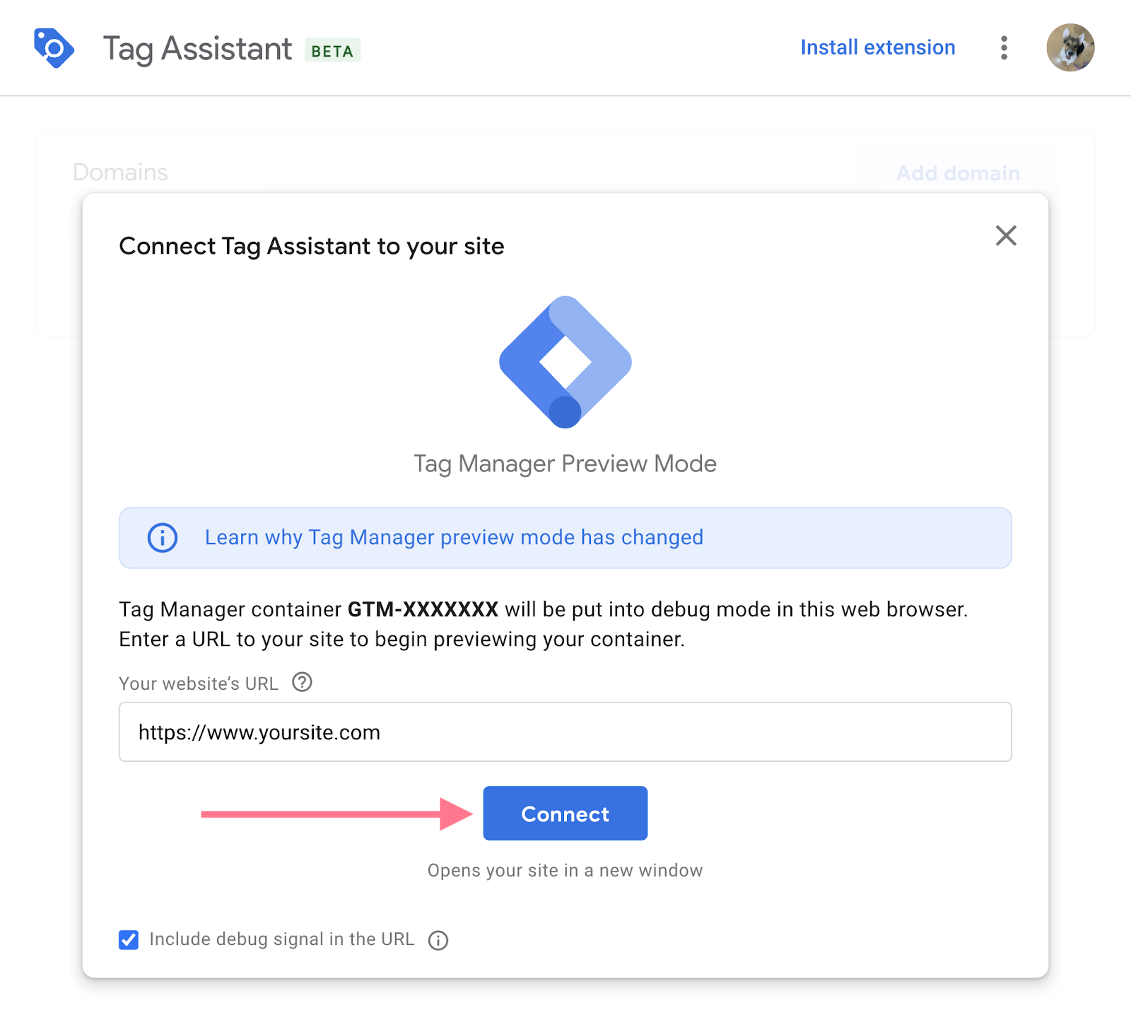 Conectar el Tag Assistant