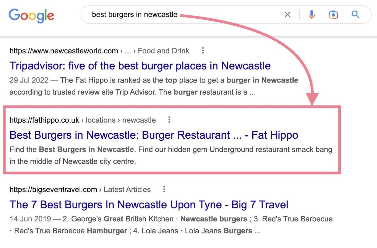 best burgers in Newcastle serp