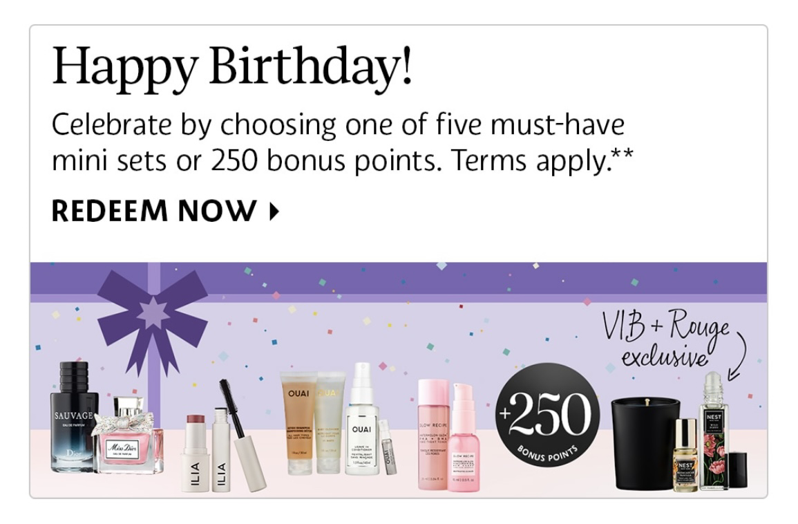 Sephora's "Happy Birthday!" gift email