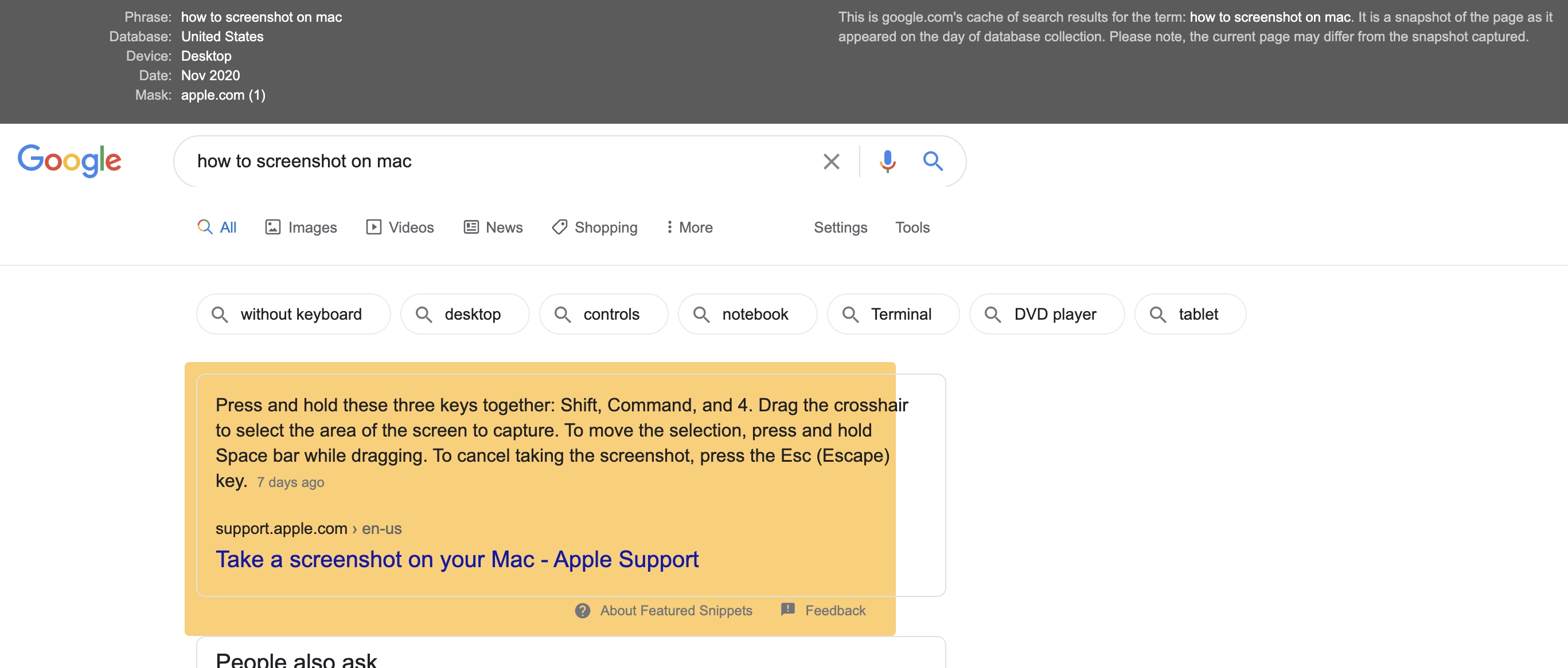 SERP screenshot