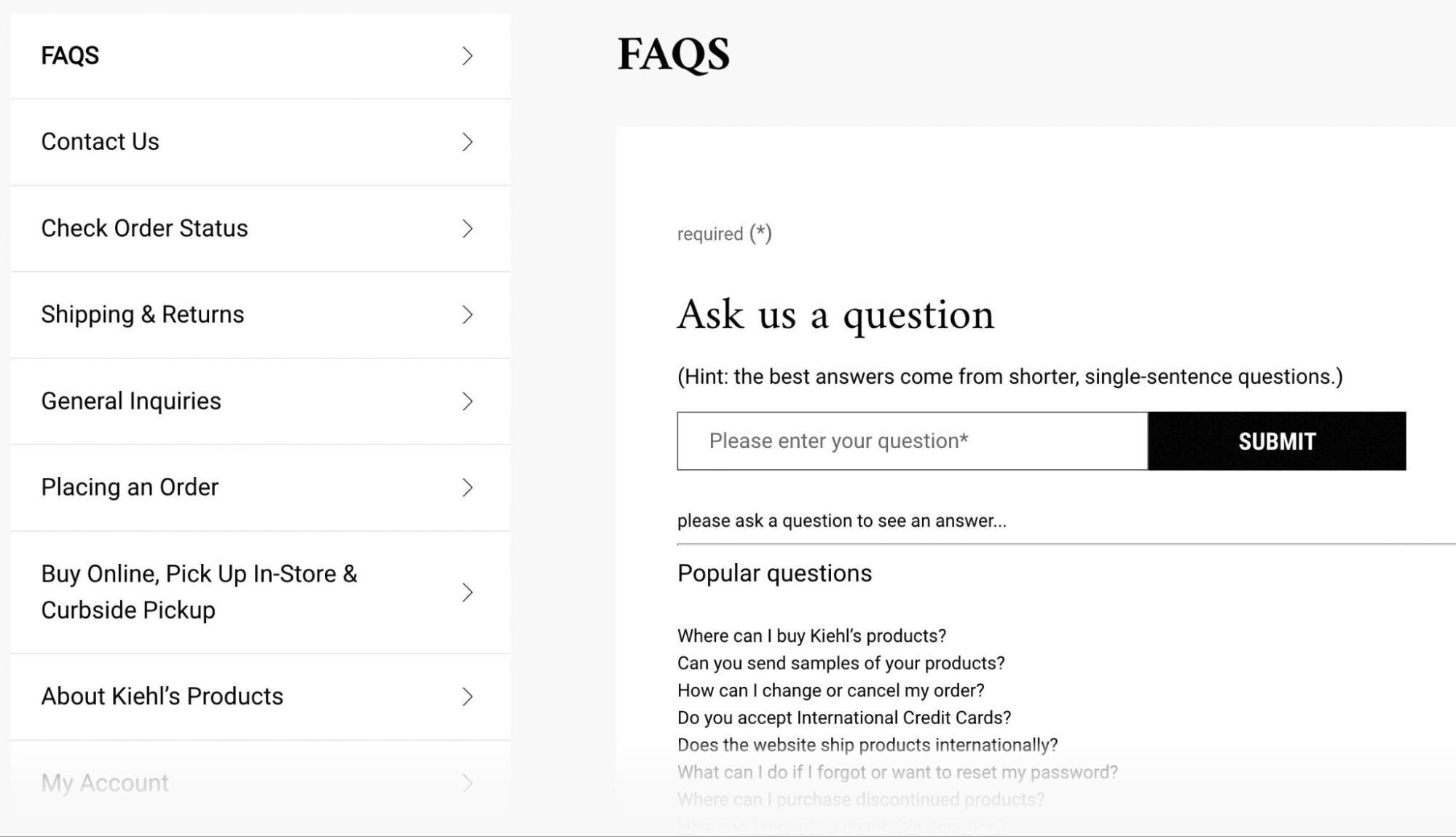 Kiehl’s faq