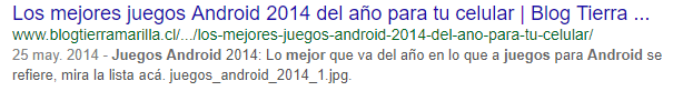 Pérdida de posicionamiento en Google - Ejemplo de resultado con fecha antigua en Google.