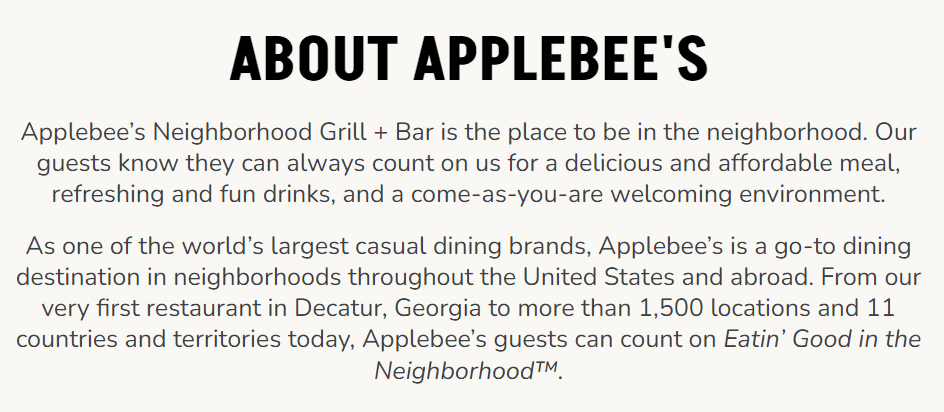 Brand voice example: Applebee's